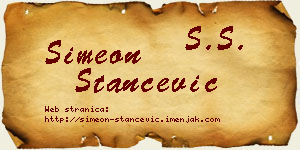 Simeon Stančević vizit kartica